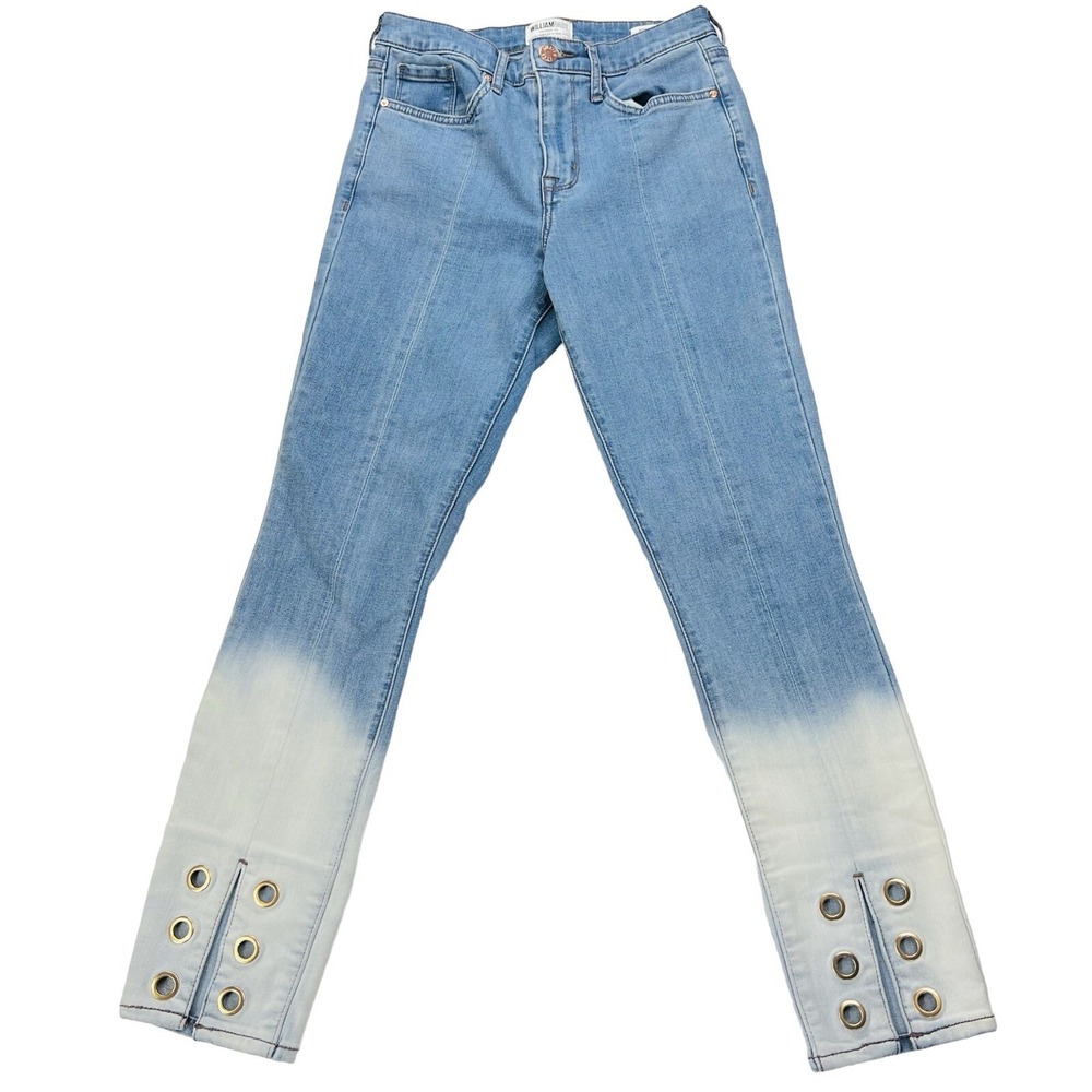 WILLIAM RAST Women's Ankle Skinny Jeans Size 26 High Rise Ombre Grommet Stretch